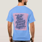 タイム失った生産性引用文Ben Franklin Tシャツ (裏面)