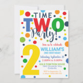 タイム2パーティー誕生日招待状2nd誕生日 招待状 (正面)