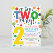 タイム2パーティー誕生日招待状2nd誕生日 招待状 (スタンド正面)