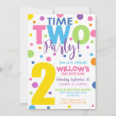 タイム2パーティー誕生日招待状2nd誕生日 招待状 (正面)