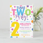タイム2パーティー誕生日招待状2nd誕生日 招待状 (スタンド正面)