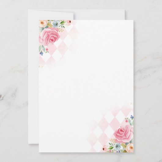 タイム4ティーピンクフローラ4thバースデーティーパーティー 招待状 (裏面)