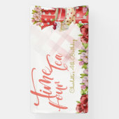 タイム4茶、お茶の花の誕生日 横断幕 (縦)