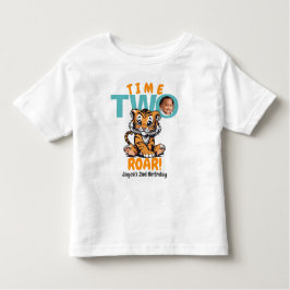 タイム・ツー・轟音！かわいいオレンジタイガー2回目の誕生日 トドラーTシャツ