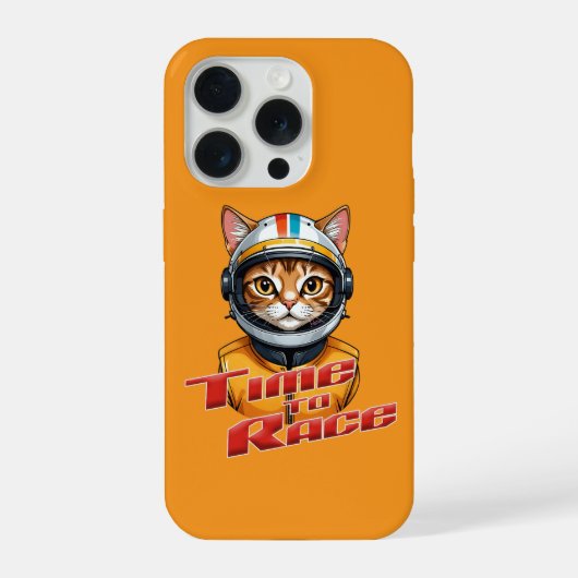 タイム・トゥ・レース – Speedy Cat Racer iPhoneケース (裏面)
