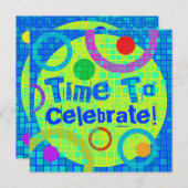 タイム·トゥ·祝パーティの招待状多彩 招待状 (正面/裏面)
