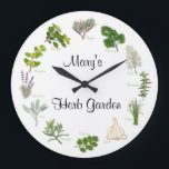 タイム・ハーブ・ガーデンの時計をチェック ラージ壁時計<br><div class="desc">お前は何だ？香り、風味豊かなハーブとスパイスカスタマイズは、テキストと共に。オリジナルのスケッチタイム、パセリ、ディル、ローズマリー、キヴ、ガーリック、キラントロ、タラゴン、ガーデンフランスのセージ、スイートラベンダー、マルジョラム、オレガノの調理師仲間のための私のハーブ園からイタリアンは、庭師と良い食べ物を愛するすべての人のために！パーソナライズされたカスタム文字。</div>