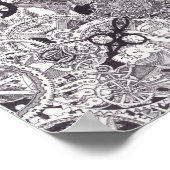 タイム&マネー – ブラック&ホワイトスチームパンク ポスター (角)