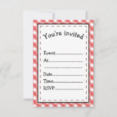 タイム・レッド・ギンガムパーティー 招待状 (正面)