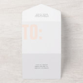 タイモダンはっきりしたプ+モノグラム結婚の赤面ピンク オールインワン招待状 (外側)