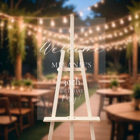 タイモダンプエレガント誕生日へようこそ アクリルサイン