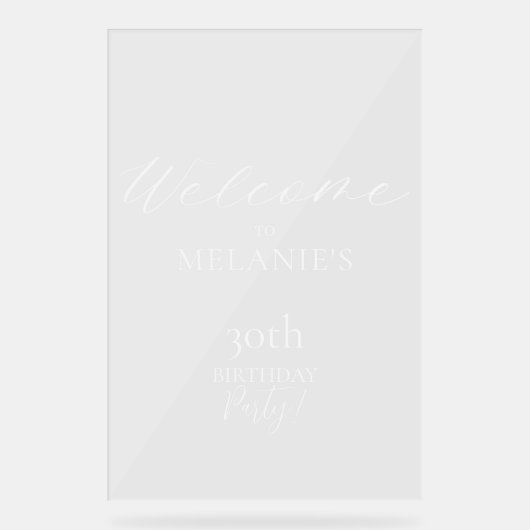 タイモダンプエレガント誕生日へようこそ アクリルサイン (正面)