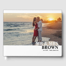 タイモダンプカスタムフォト結婚のゲストブック