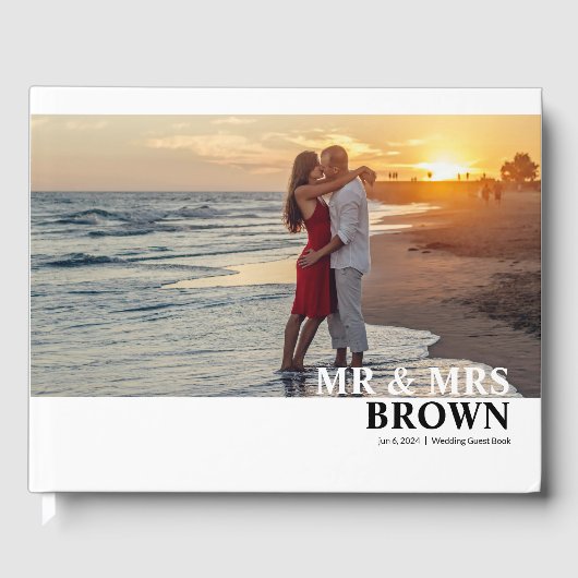 タイモダンプカスタムフォト結婚のゲストブック ゲストブック (正面)