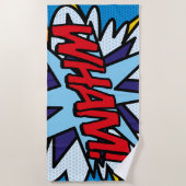 タイモダンプカラフル漫画ブックWHAM ビーチタオル (正面)