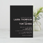 タイモダンプシンプル・ハンドスクリプト結婚のピンク・ブラック 招待状 (スタンド正面)