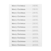 タイモダンプブラック&ホワイトクリスマス差出人住所 ラップアラウンドラベル (シート)