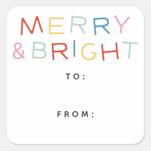 タイモダンプホリデーメリー&ブライトギフトラベル スクエアシール (正面)