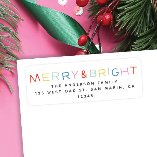 タイモダンプホリデーメリー&ブライト差出人住所 ラベル