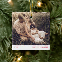 タイモダンプミニマルブライトレッドホリデイ セラミックオーナメント