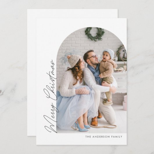 タイモダンプミニマルライターのクリスマス写真 シーズンカード (正面/裏面)
