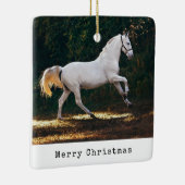 タイモダンプライター馬の写真馬術クリスマス セラミックオーナメント (右)