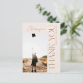 タイモダンプ卒業感謝の写真金ゴールド赤面 ポストカード (スタンド正面)