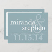 タイモダンプ日付のハガキはっきりしたを保存結婚する 案内ポストカード (正面/裏面)