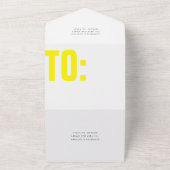 タイモダンプ+モノグ結婚ラムの黄色 オールインワン招待状 (外側)