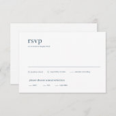 タイモダンプ:青と白のミニマル結婚リスト 出欠カード (正面/裏面)