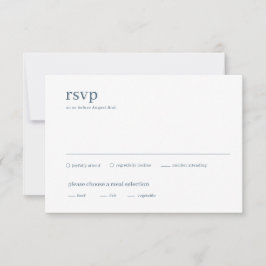 タイモダンプ：青と白のミニマル結婚リスト 出欠カード