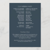 タイモダンポグラフィ中心結婚の プログラム (裏面)