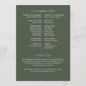 タイモダンポグラフィ中心結婚の プログラム (裏面)