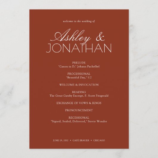 タイモダンポグラフィ中心結婚の プログラム (正面)