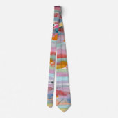 タイモダン、カラフル抽象芸術水色 ネクタイ (裏面)