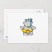 タイヤとゴールを浮かべたかわいいひっぽ ポストカード (正面/裏面)