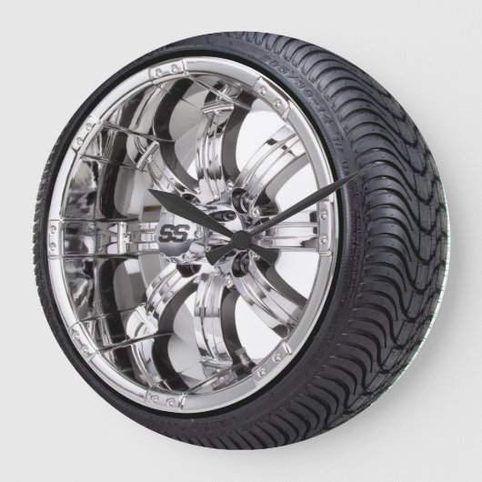 タイヤとリム ラージ壁時計 (正面)