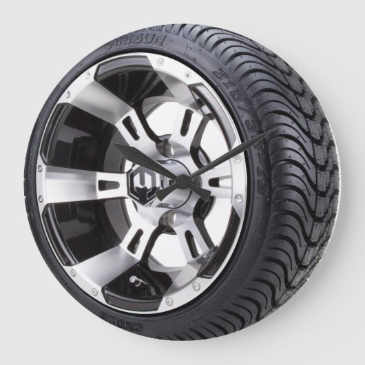 タイヤとリム ラージ壁時計 (正面)