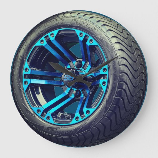 タイヤとリム ラージ壁時計 (正面)