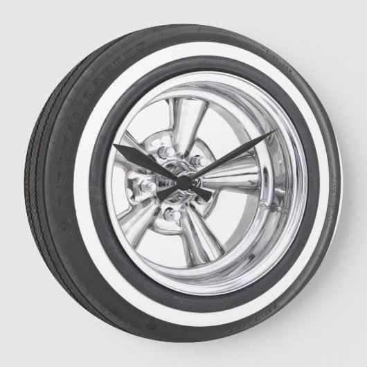 タイヤとリム ラージ壁時計 (正面)