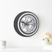 タイヤとリム ラージ壁時計 (ホーム)