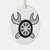 タイヤとレンチ セラミックオーナメント (右)
