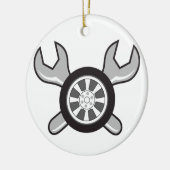 タイヤとレンチ セラミックオーナメント (左)