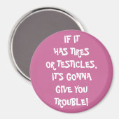 タイヤと睾丸トラブル磁石 マグネット (正面/裏面)