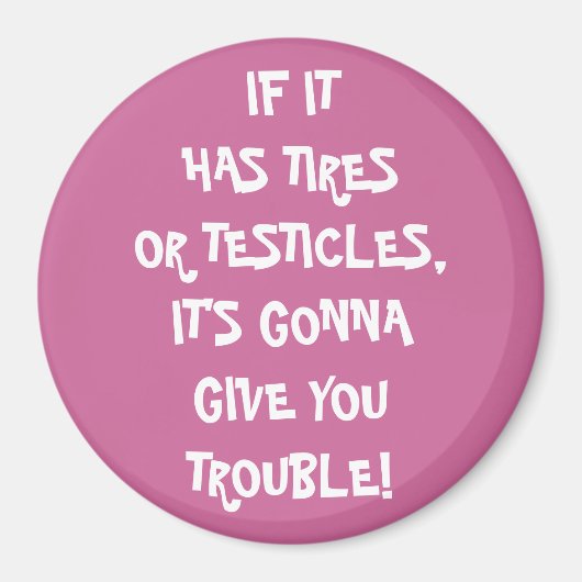 タイヤと睾丸トラブル磁石 マグネット (正面)