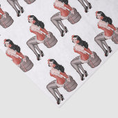 タイヤに座っている女の子をピン留めする 薄葉紙 (詳細)