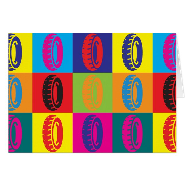 タイヤのポップアート (正面横)