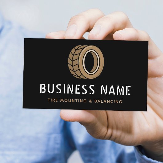 タイヤの取り付けとバランス調整 自動車整備サービス 名刺