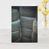 タイヤの山　早く治え カード (黄色い花)