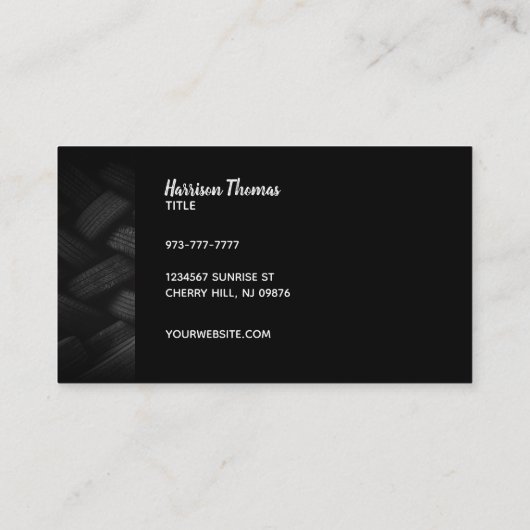 タイヤの店のスローガン 名刺 (裏面)